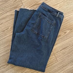 CHARLIE B WIDE LEG RAW HEM JEANS